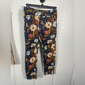 Spartina 449 Blue Floral Women’s Stretch Pull On style Pants Size XL EUC